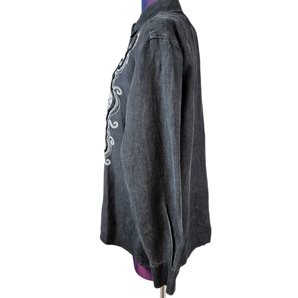 Vintage International Male Western Embroidered Rope Button Down Shirt Medium L8 - Picture 5 of 11